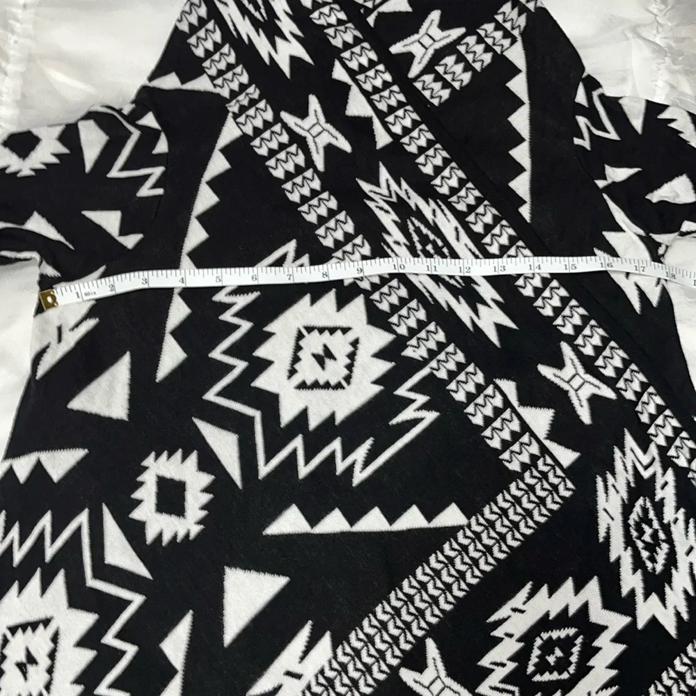 H&M Open Front Tribal Print Cascading Cardigan X-Small